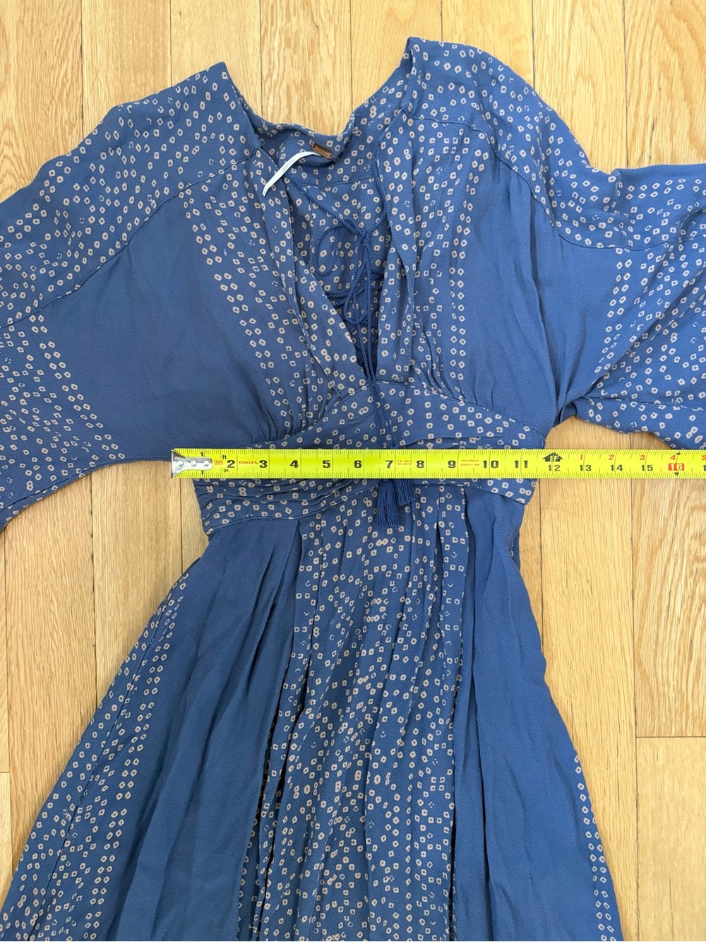 Free People Modern Kimono Denim Blue Maxi Dress 0 Boho Chic Romantic Effortless - Picture 8 of 11